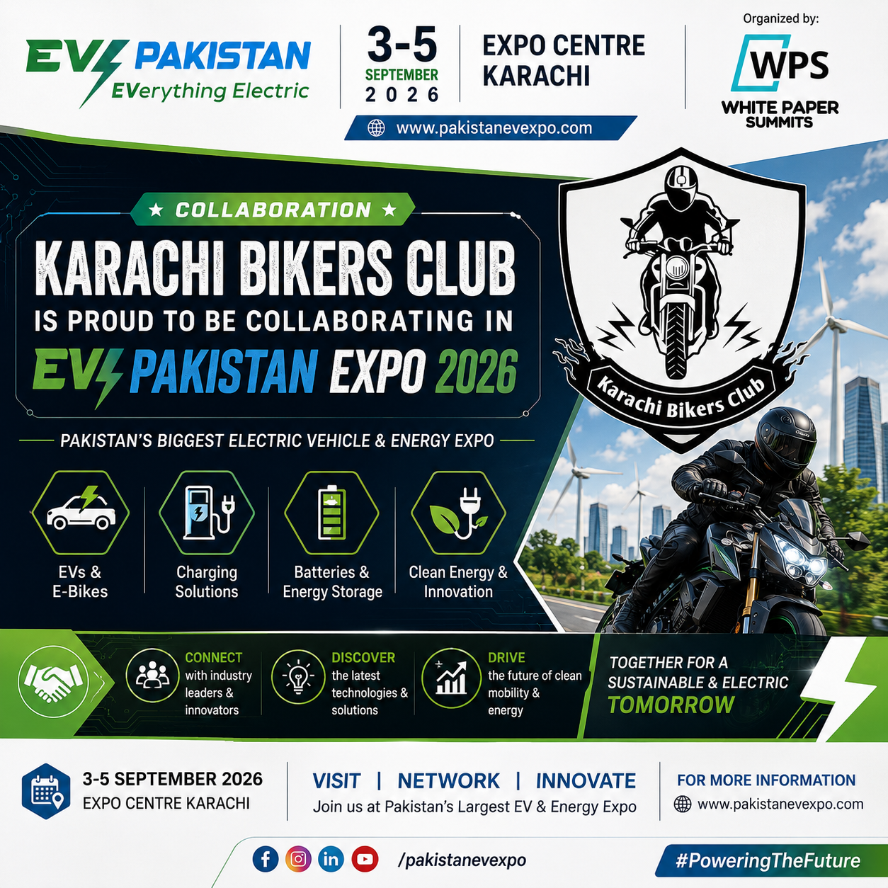 Karachi Bikers Club is proud to be collaborating in EV Pakistan Expo 2026.